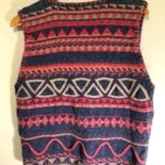 Vintage cotton blend knit vest with buttons - Picture 3 of 5